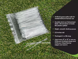 Stake nails in a plastic bag for artificial turf