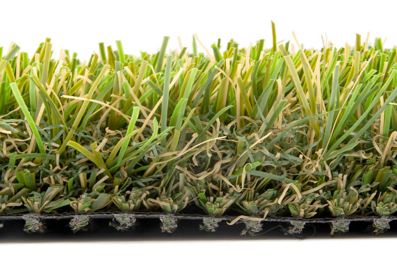 Side view of thick artificial grass